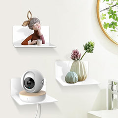 Stenski set treh belih lepilnih polic brez vrtanja