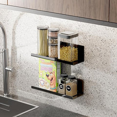 Akrilna črna stenska polica, 30 cm