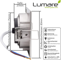 6x LED Tanke vgradne Stropne Luči 4W 400 Lumen IP44