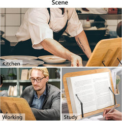 Zložljivo in Prenosno Bambusovo Stojalo za Knjige in Tablice