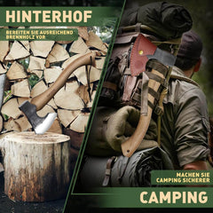 PURPLEBIRD ročno kovana vikinška sekira za kampiranje, bushcraft in drva