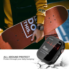 Dvojni Set Ovitkov s Kaljenim Steklom za Apple Watch Series 9/8/7 45 mm