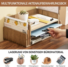 KIRIGEN 3-nadstropni leseni namizni organizator