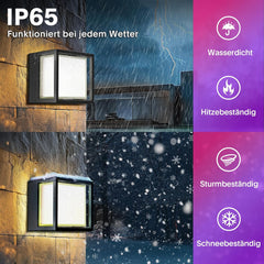 SNADER Pametna WiFi RGB LED stenska svetilka za notranjo in zunanjo uporabo - komplet 2 kosov