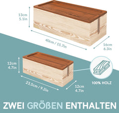 NATURE SUPPLIES komplet 2 lesenih škatel za kable iz borovega lesa