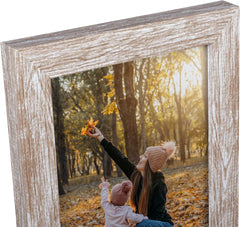 Set 12 okvirjev za slike 20 x 25 cm, naravni bež okvirji s pleksiglasom – za stensko ali namizno postavitev