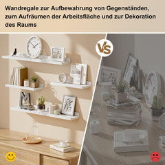 6kos belih visečih polic dolžine 40 cm