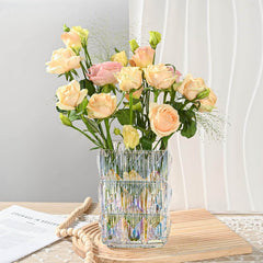 Dekorativna Steklena Vaza za Cvetje in Pampas Trave