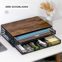 Stojalo za monitor z dvema predaloma in kovinskim okvirjem