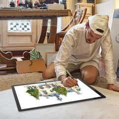 TOHETO Osvetljena risalna plošča A2 z nastavljivo svetlostjo in spominsko funkcijo - 60 × 40 cm