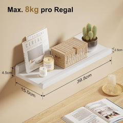 6kos belih visečih polic dolžine 40 cm