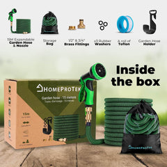 Vrtna Cev s Pršilno Pištolo in 9 Nastavki za Pršenje - 15m