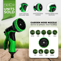 Vrtna Cev s Pršilno Pištolo in 9 Nastavki za Pršenje - 15m