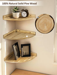 komplet 3 Lesenih polic z odprtino za kable 30cm