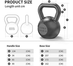 PROIRON lita kettlebell utež s širokim ročajem – 20 kg