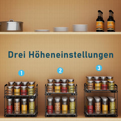 MAYZOLOP 2-nivojski izvlečni organizatorl za začimbe z nastavljivo višino