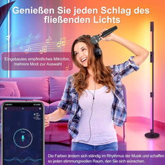 Stoječa LED svetilka RGBIC, 128 cm, z aplikacijo