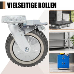 UYOYOUS set 4 industrijskih transportnih koles z dvema zavorama