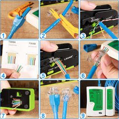 Mrežno orodje za stiskanje RJ45 priključkov z dodatki