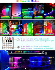 RGB LED reflektor 42 W s 30 načini in daljincem za notranjo in zunanjo uporabo