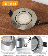 Ultra ploščati LED vgradni reflektorji 6W, 3000K 84mm