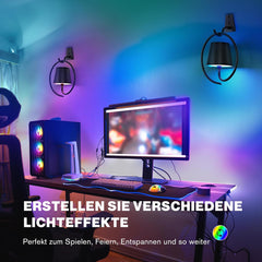 FAITHORSE Komplet 2 brezžičnih RGB stenskih svetilk