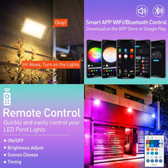 Pametni zunanji RGB LED reflektorji 30 W z upravljanjem prek aplikacije, 4 kosi