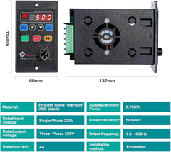 DEWIN Frekvenčni pretvornik 750 W - enofazni vhod / trifazni izhod