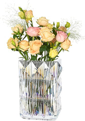 Dekorativna Steklena Vaza za Cvetje in Pampas Trave