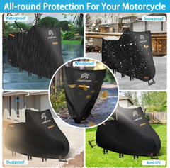 CONFUTURY vodoodporna zaščitna prevleka za motor z okencem za registracijo in odsevnimi trakovi - 2XL