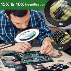 Povečevalna svetilka z nastavljivo roko in LED osvetlitvijo