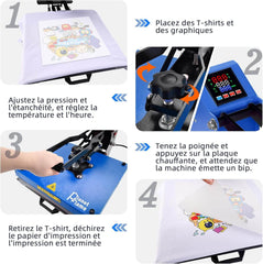 PLANETFLAME toplotna preša za tekstil in sublimacijo – 38 × 38 cm