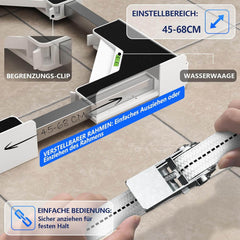 JHCHU prilagodljiv vmesni okvir za pralni in sušilni stroj (45–68 cm)