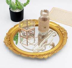 Dekorativno ovalno ogledalo 33,3 x 37,5 cm - zlata