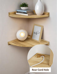 komplet 3 stenskih polic s kabelsko odprtino 25cm