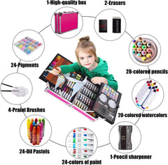 KINSPORY 139-delni komplet za slikanje in risanje za otroke