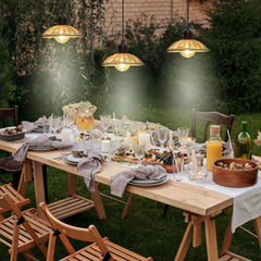 Viseča zunanja svetilka na baterije s senčnikom