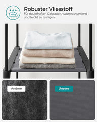 Sodobna tkaninska garderoba s policami