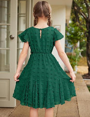 Dekliška Obleka s Kratkimi Rokavi