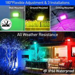 RGB LED Floodlight reflektor 60 W WiFi, 2 kosa