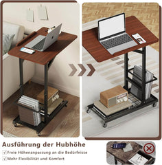 UYOYOUS večnamenska nastavljiva in mobilna stranska mizica z naklonom na kolesih