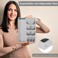 Raztegljiv plastični organizator z 9 predelki za kuhinjsko posodo