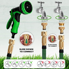 Vrtna Cev s Pršilno Pištolo in 9 Nastavki za Pršenje - 15m
