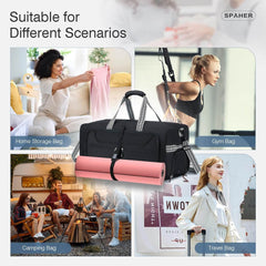 SPAHER zložljiva potovalna torba za šport in potovanja - 120 L