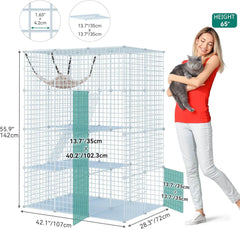 YITAHOME 4-nivojska kovinska kletka za mačke in druge hišne ljubljenčke