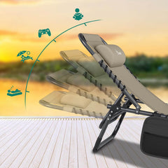 YITAHOME zložljiv ležalnik s 4 nastavitvami položaja in stranskim žepom