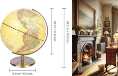 Antični Globus s Kovinskim Podstavkom