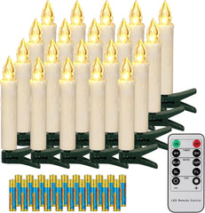 LED brezžične božične sveče s časovnikom - 20 kosov