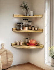 komplet 3 Lesenih polic z odprtino za kable 30cm