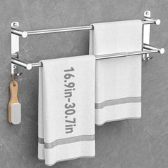 Raztegljivo držalo za brisače iz nerjavečega jekla - 2 nivojsko